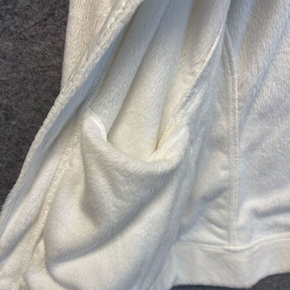 OU Jacket Women's Large White Full Zip Oklahoma University Logo Faux Fur Soft - Picture 14 of 15